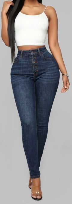 Sexy Classy Hight Waisted Button Fly Jeans